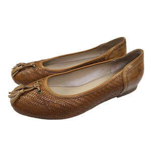 Womens Heyraud Woven Flats Size 39 US 8.5 Brown Comfort Leather Lined